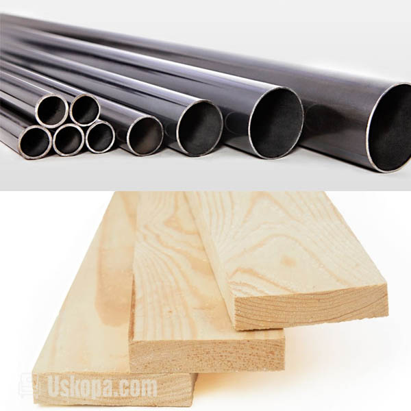 chuẩn bị vật liệu để làm kệ